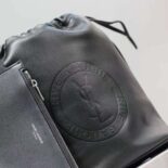 Saint Laurent YSL Men Rive Gauche Laced Bucket Bag in Econyl®-Black