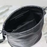 Saint Laurent YSL Men Rive Gauche Laced Bucket Bag in Econyl®-Black