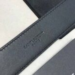 Saint Laurent YSL Women La 66 Buckle Belt in Crocodile-embossed Leather-Black