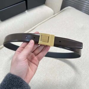 Saint Laurent YSL Women La 76 Buckle Belt in Brushed Leather
