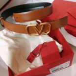 Valentino Women Reversible Vlogo Signature Belt in Glossy Calfskin 40 mm