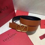 Valentino Women Reversible Vlogo Signature Belt in Glossy Calfskin 40 mm