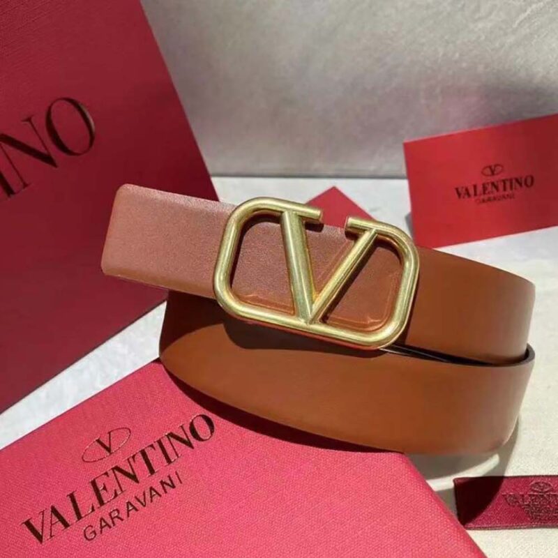 Valentino Women Reversible Vlogo Signature Belt in Glossy Calfskin 40 mm