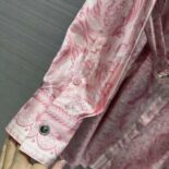Versace Women Barocco Silk Midi Shirt Dress-Pink 1A03044