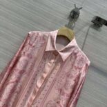 Versace Women Barocco Silk Shirt-Pink 1A10053