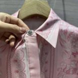 Versace Women Barocco Silk Shirt-Pink 1A10053