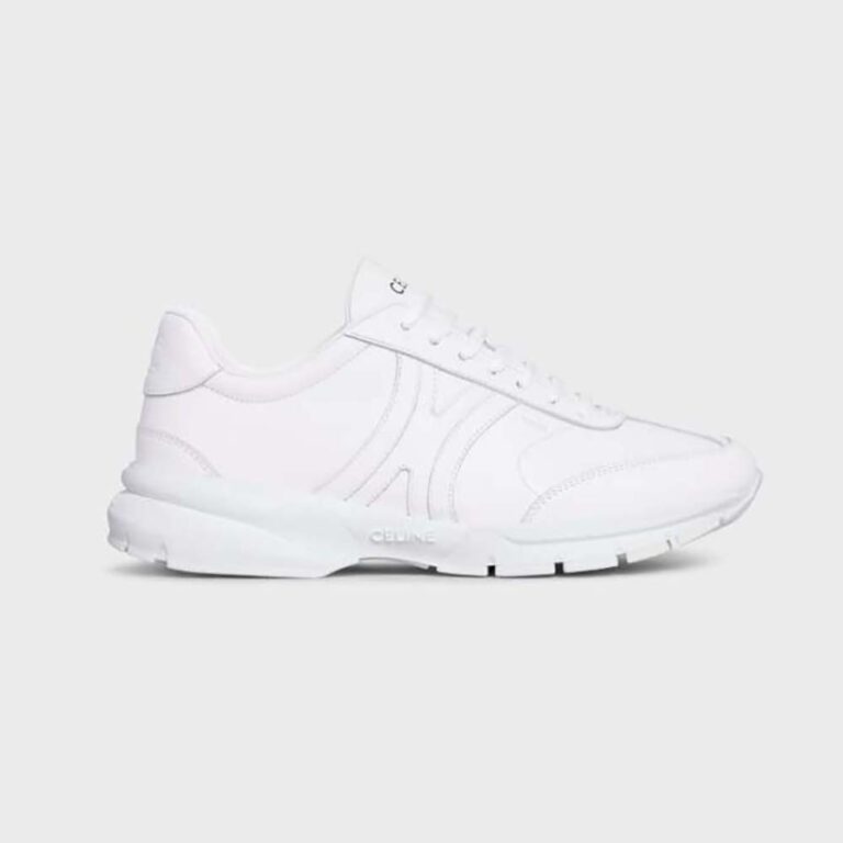 Celine Unisex Runner Cr-02 Low Lace-up Sneaker in Calfskin-White