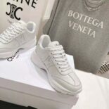 Celine Unisex Runner Cr-02 Low Lace-up Sneaker in Calfskin-White