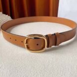 Celine Women Medium Twin Triomphe Belt in Vintage Calfskin-Brown