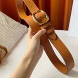 Celine Women Medium Twin Triomphe Belt in Vintage Calfskin-Brown
