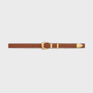 Celine Women Small Western Belt in Natural Calfskin-Tan