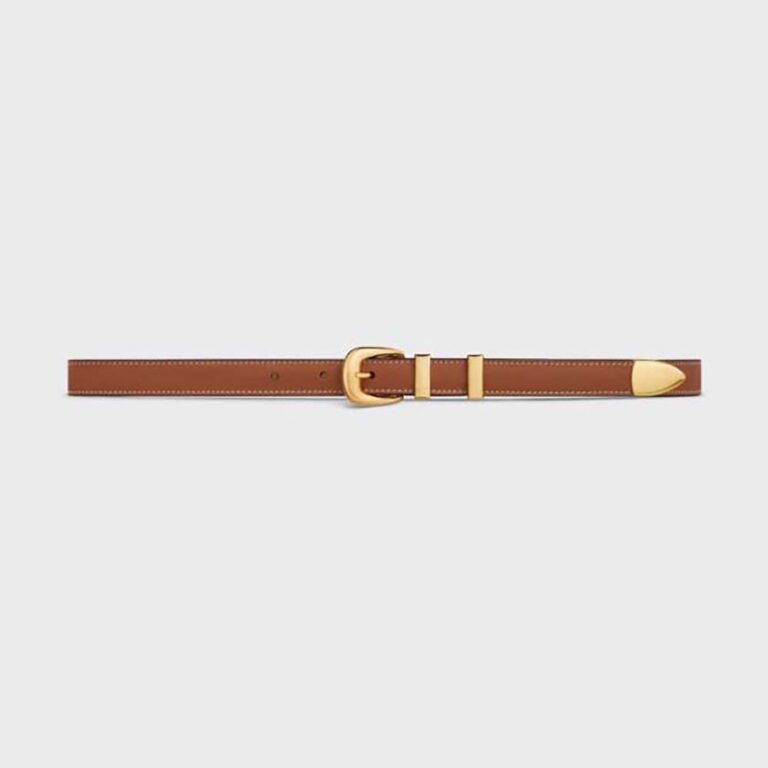 Celine Women Small Western Belt in Natural Calfskin-Tan