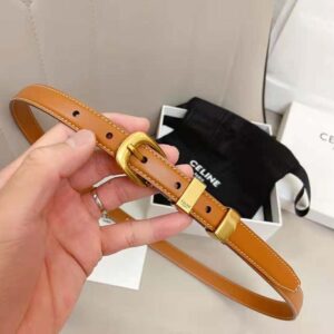 Celine Women Small Western Belt in Natural Calfskin-Tan