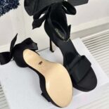 Dior Women Mlle Dior Heeled Sandal Black Satin
