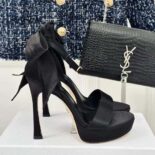 Dior Women Mlle Dior Heeled Sandal Black Satin