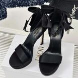 Dior Women Mlle Dior Heeled Sandal Black Satin
