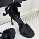 Dior Women Mlle Dior Heeled Sandal Black Satin