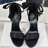 Dior Women Mlle Dior Heeled Sandal Black Satin