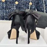 Dior Women Mlle Dior Heeled Sandal Black Satin