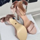 Dior Women Mlle Dior Heeled Sandal Rose Des Vents Satin