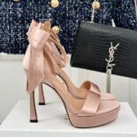 Dior Women Mlle Dior Heeled Sandal Rose Des Vents Satin