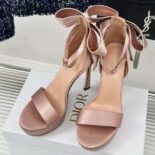 Dior Women Mlle Dior Heeled Sandal Rose Des Vents Satin