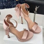 Dior Women Mlle Dior Heeled Sandal Rose Des Vents Satin
