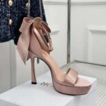 Dior Women Mlle Dior Heeled Sandal Rose Des Vents Satin