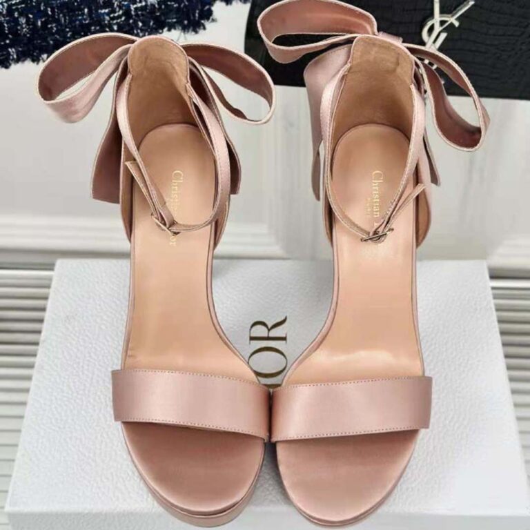 Dior Women Mlle Dior Heeled Sandal Rose Des Vents Satin