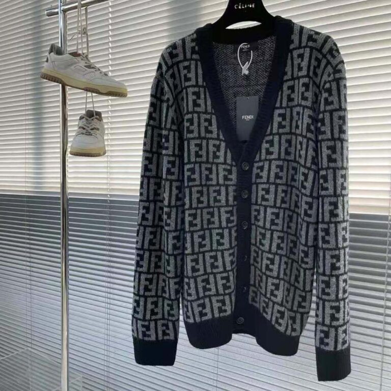 Fendi Men Black Cashmere Cardigan-FZC433APPAF05HY