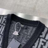Fendi Men Black Cashmere Cardigan-FZC433APPAF05HY