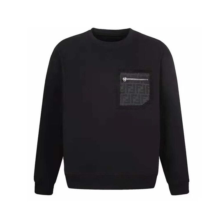 Fendi Men Black Jersey Sweatshirt-FY3938APN0F0QA1