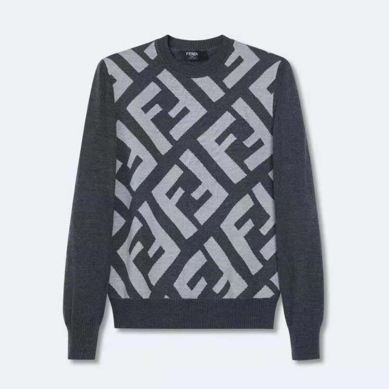 Fendi Men Gray Wool Sweater-FZX091APJKF1ML0
