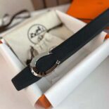 Hermes Men Luck Belt Buckle & Reversible Leather Strap 38 mm-Black