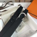 Hermes Men Luck Belt Buckle & Reversible Leather Strap 38 mm-Black