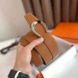 Hermes Men Luck Belt Buckle & Reversible Leather Strap 38 mm-Brown