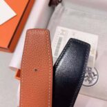 Hermes Men Luck Belt Buckle & Reversible Leather Strap 38 mm-Orange