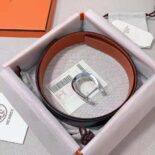 Hermes Men Luck Belt Buckle & Reversible Leather Strap 38 mm-Orange