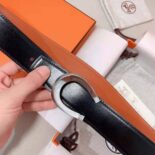 Hermes Men Luck Belt Buckle & Reversible Leather Strap 38 mm-Orange