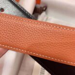 Hermes Men Luck Belt Buckle & Reversible Leather Strap 38 mm-Orange