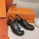 Hermes Women Infinie 50 Pump in Goatskin-Black H241046Z 02360
