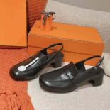 Hermes Women Infinie 50 Pump in Goatskin-Black H241046Z 02360