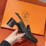 Hermes Women Infinie 50 Pump in Goatskin-Black H241046Z 02360