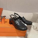 Hermes Women Infinie 50 Pump in Goatskin-Black H241046Z 02360