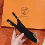 Hermes Women Innocente Slingback in Goatskin-Black H241157Z 02350
