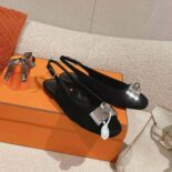 Hermes Women Innocente Slingback in Goatskin-Black H241157Z 02350