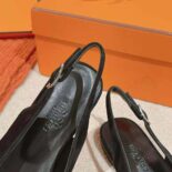 Hermes Women Innocente Slingback in Goatskin-Black H241157Z 02350