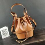 Loewe Women Mini Nano Balloon Bag in Nappa and Calfskin-Brown
