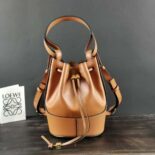 Loewe Women Mini Nano Balloon Bag in Nappa and Calfskin-Brown