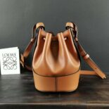 Loewe Women Mini Nano Balloon Bag in Nappa and Calfskin-Brown